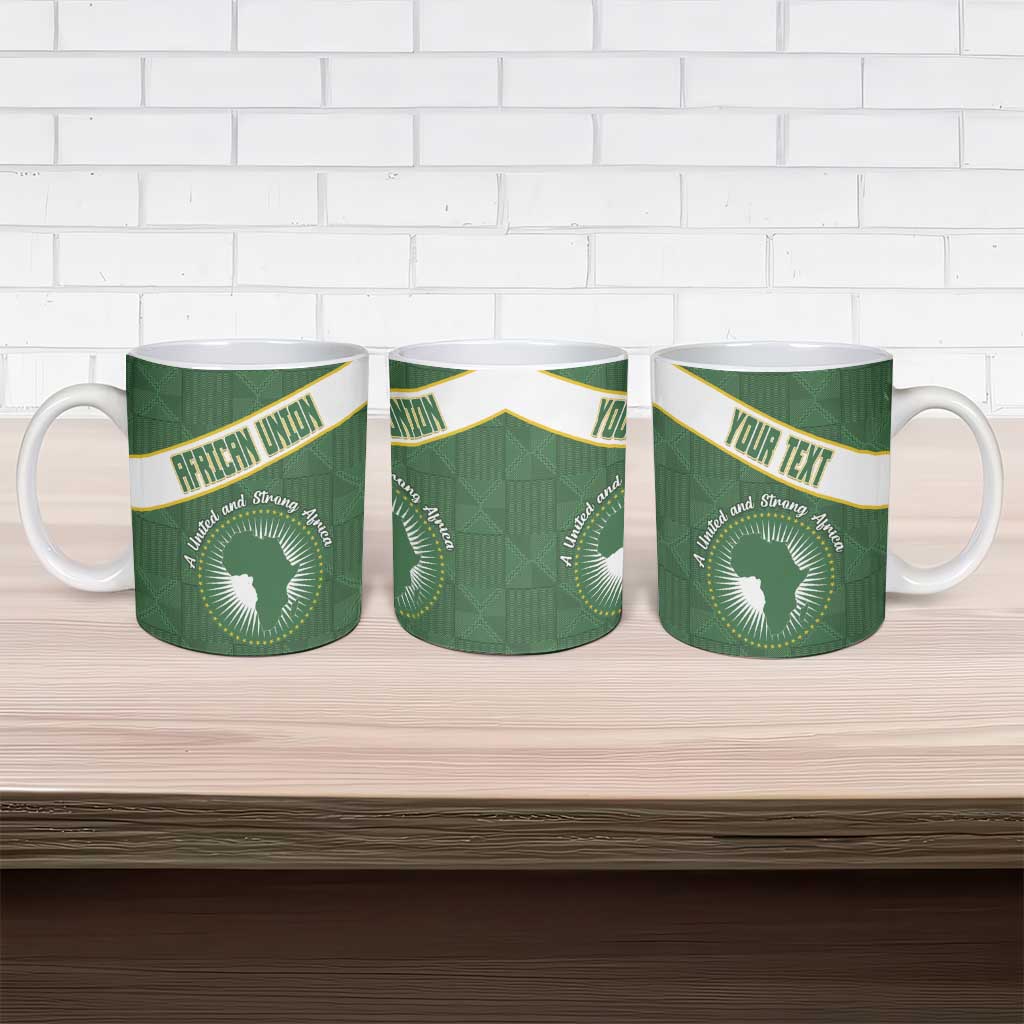 Personalized African Union Day Ceramic Mug Emblem With Kente Pattern - Wonder Print Shop