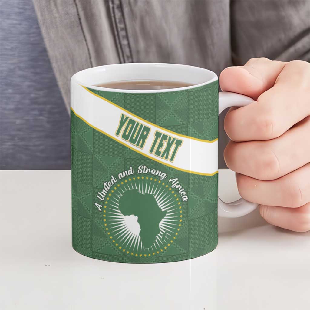 Personalized African Union Day Ceramic Mug Emblem With Kente Pattern - Wonder Print Shop