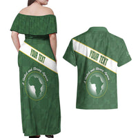Personalized African Union Day Couples Matching Off Shoulder Maxi Dress and Hawaiian Shirt Emblem With Kente Pattern - Wonder Print Shop