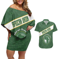 Personalized African Union Day Couples Matching Off Shoulder Short Dress and Hawaiian Shirt Emblem With Kente Pattern - Wonder Print Shop