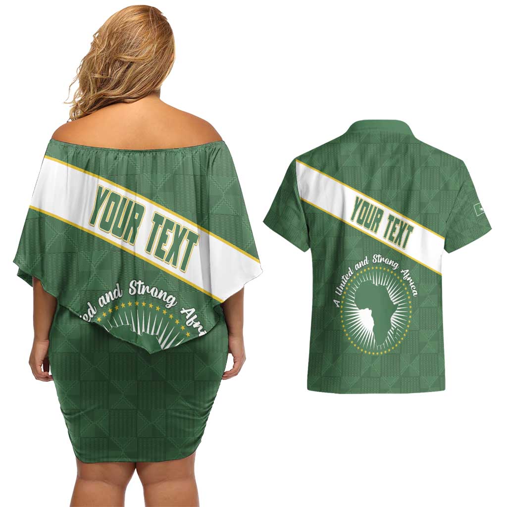 Personalized African Union Day Couples Matching Off Shoulder Short Dress and Hawaiian Shirt Emblem With Kente Pattern - Wonder Print Shop