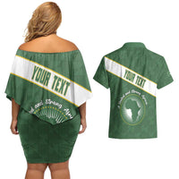 Personalized African Union Day Couples Matching Off Shoulder Short Dress and Hawaiian Shirt Emblem With Kente Pattern - Wonder Print Shop