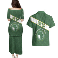 Personalized African Union Day Couples Matching Puletasi and Hawaiian Shirt Emblem With Kente Pattern - Wonder Print Shop