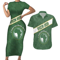 Personalized African Union Day Couples Matching Short Sleeve Bodycon Dress and Hawaiian Shirt Emblem With Kente Pattern - Wonder Print Shop