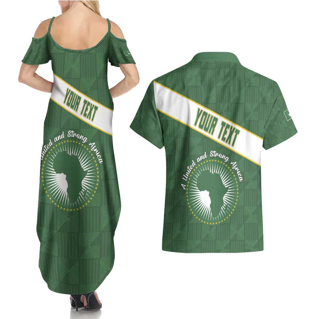 Personalized African Union Day Couples Matching Summer Maxi Dress and Hawaiian Shirt Emblem With Kente Pattern - Wonder Print Shop
