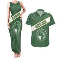 Personalized African Union Day Couples Matching Tank Maxi Dress and Hawaiian Shirt Emblem With Kente Pattern - Wonder Print Shop