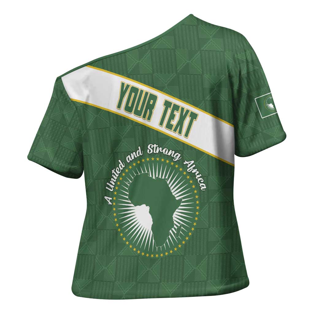Personalized African Union Day Cross Shoulder Shirt Emblem With Kente Pattern - Wonder Print Shop