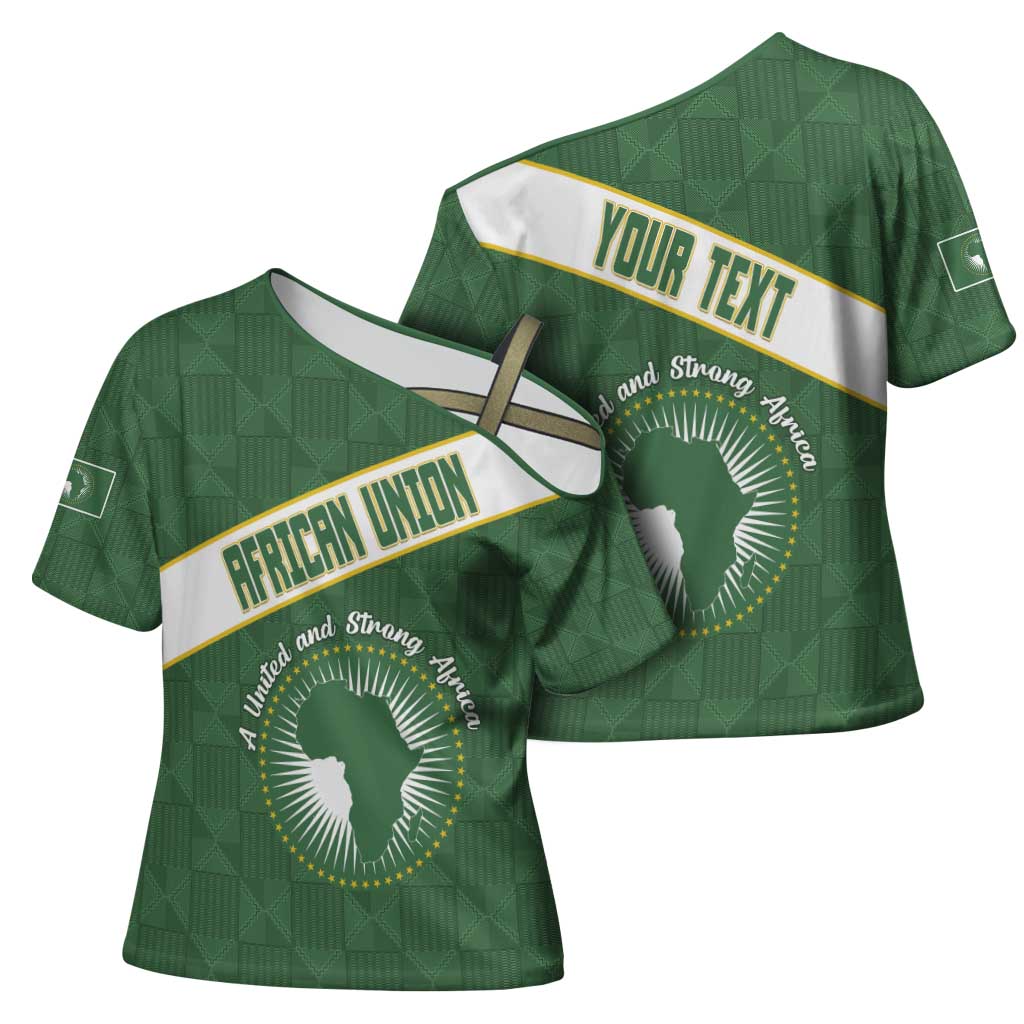 Personalized African Union Day Cross Shoulder Shirt Emblem With Kente Pattern - Wonder Print Shop