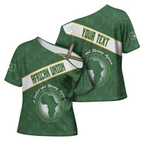 Personalized African Union Day Cross Shoulder Shirt Emblem With Kente Pattern - Wonder Print Shop