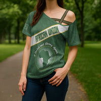 Personalized African Union Day Cross Shoulder Shirt Emblem With Kente Pattern - Wonder Print Shop