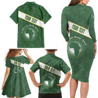 Personalized African Union Day Family Matching Long Sleeve Bodycon Dress and Hawaiian Shirt Emblem With Kente Pattern - Wonder Print Shop