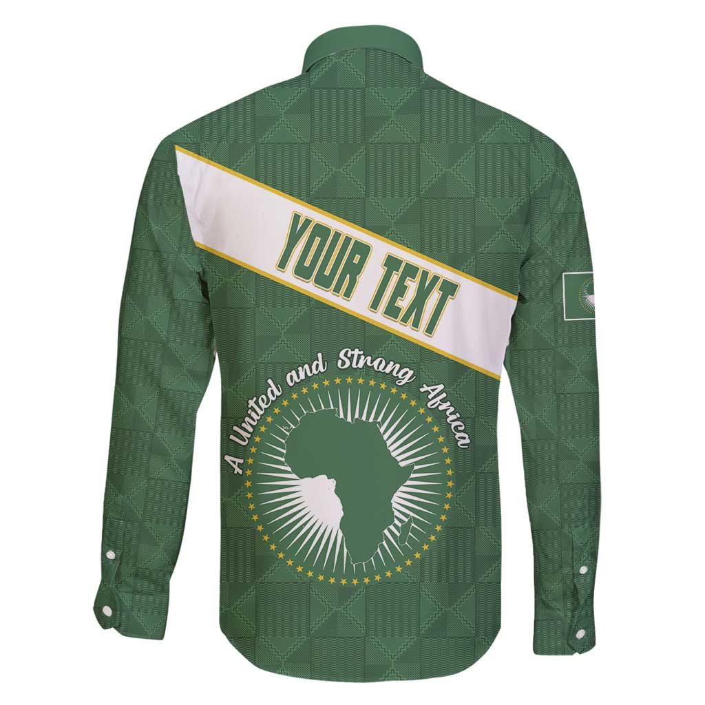 Personalized African Union Day Family Matching Long Sleeve Bodycon Dress and Hawaiian Shirt Emblem With Kente Pattern - Wonder Print Shop