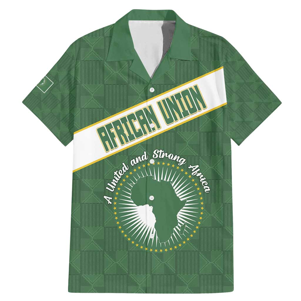 Personalized African Union Day Family Matching Mermaid Dress and Hawaiian Shirt Emblem With Kente Pattern - Wonder Print Shop