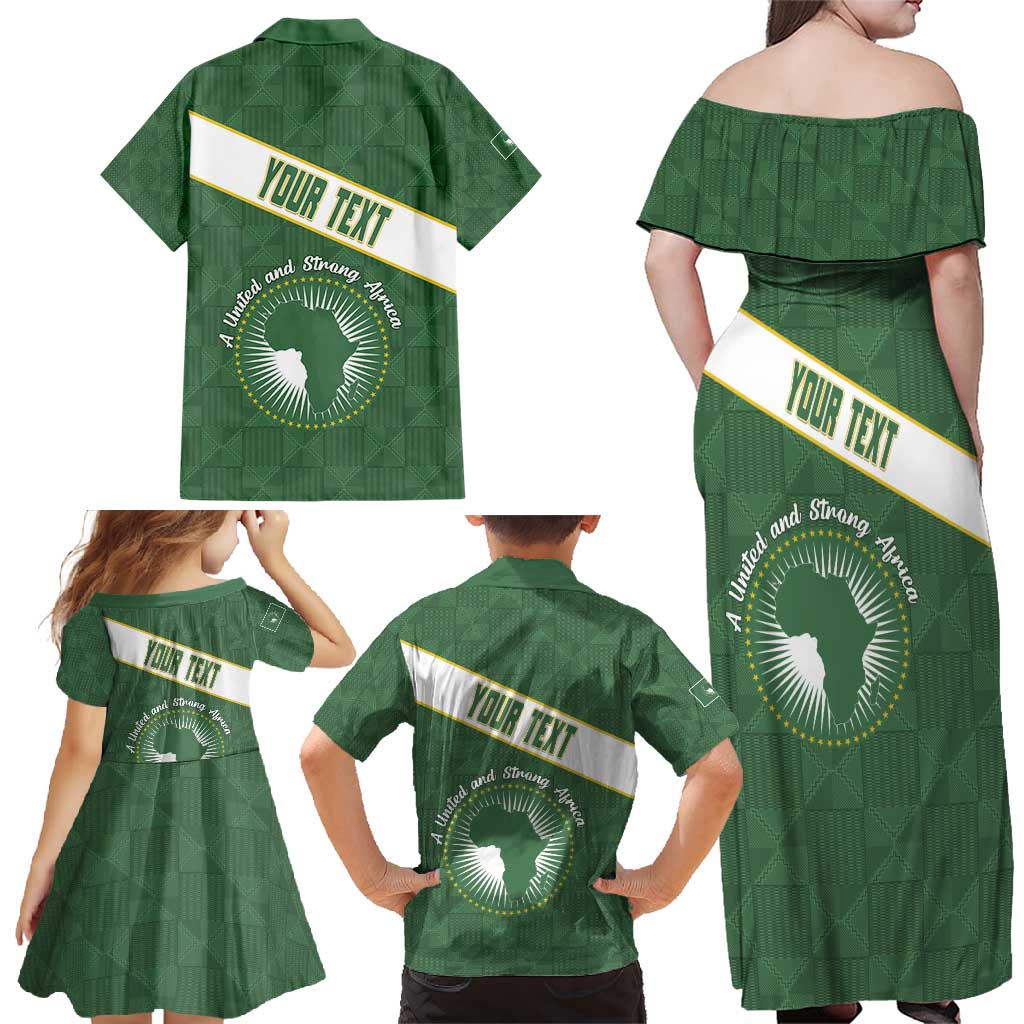 Personalized African Union Day Family Matching Off Shoulder Maxi Dress and Hawaiian Shirt Emblem With Kente Pattern - Wonder Print Shop