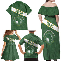 Personalized African Union Day Family Matching Off Shoulder Maxi Dress and Hawaiian Shirt Emblem With Kente Pattern - Wonder Print Shop