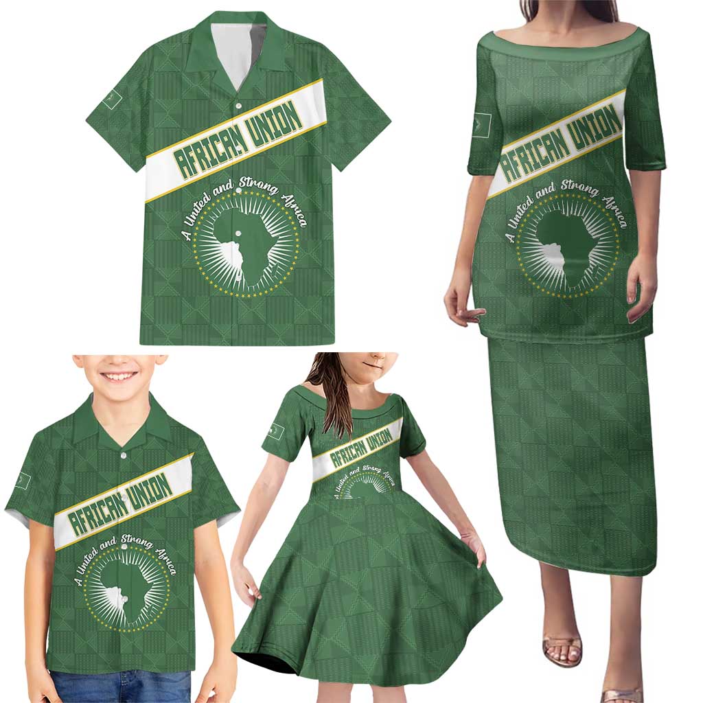Personalized African Union Day Family Matching Puletasi and Hawaiian Shirt Emblem With Kente Pattern - Wonder Print Shop