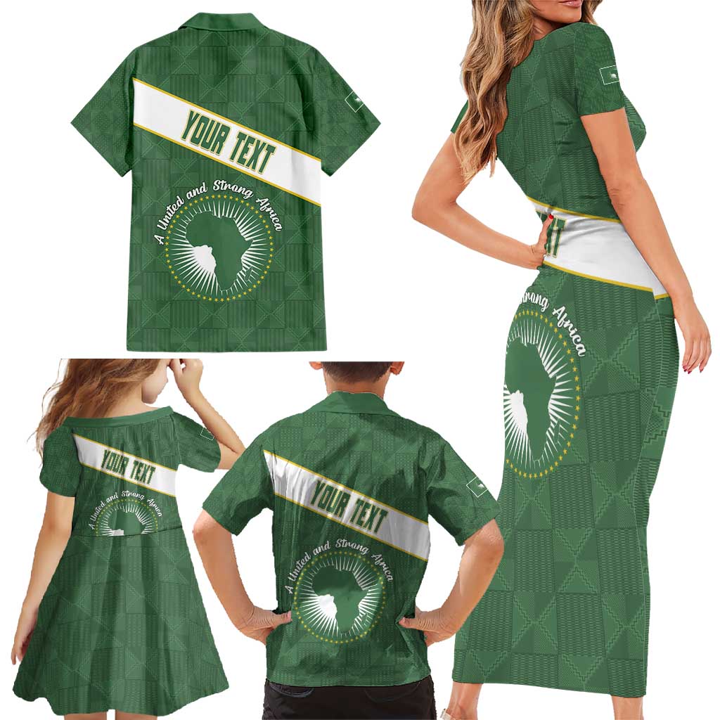Personalized African Union Day Family Matching Short Sleeve Bodycon Dress and Hawaiian Shirt Emblem With Kente Pattern - Wonder Print Shop