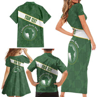 Personalized African Union Day Family Matching Short Sleeve Bodycon Dress and Hawaiian Shirt Emblem With Kente Pattern - Wonder Print Shop
