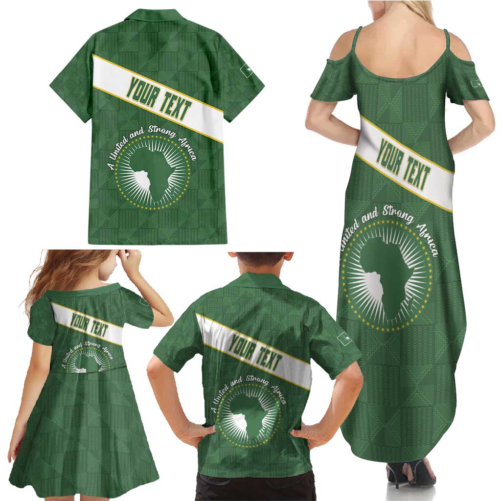 Personalized African Union Day Family Matching Summer Maxi Dress and Hawaiian Shirt Emblem With Kente Pattern - Wonder Print Shop