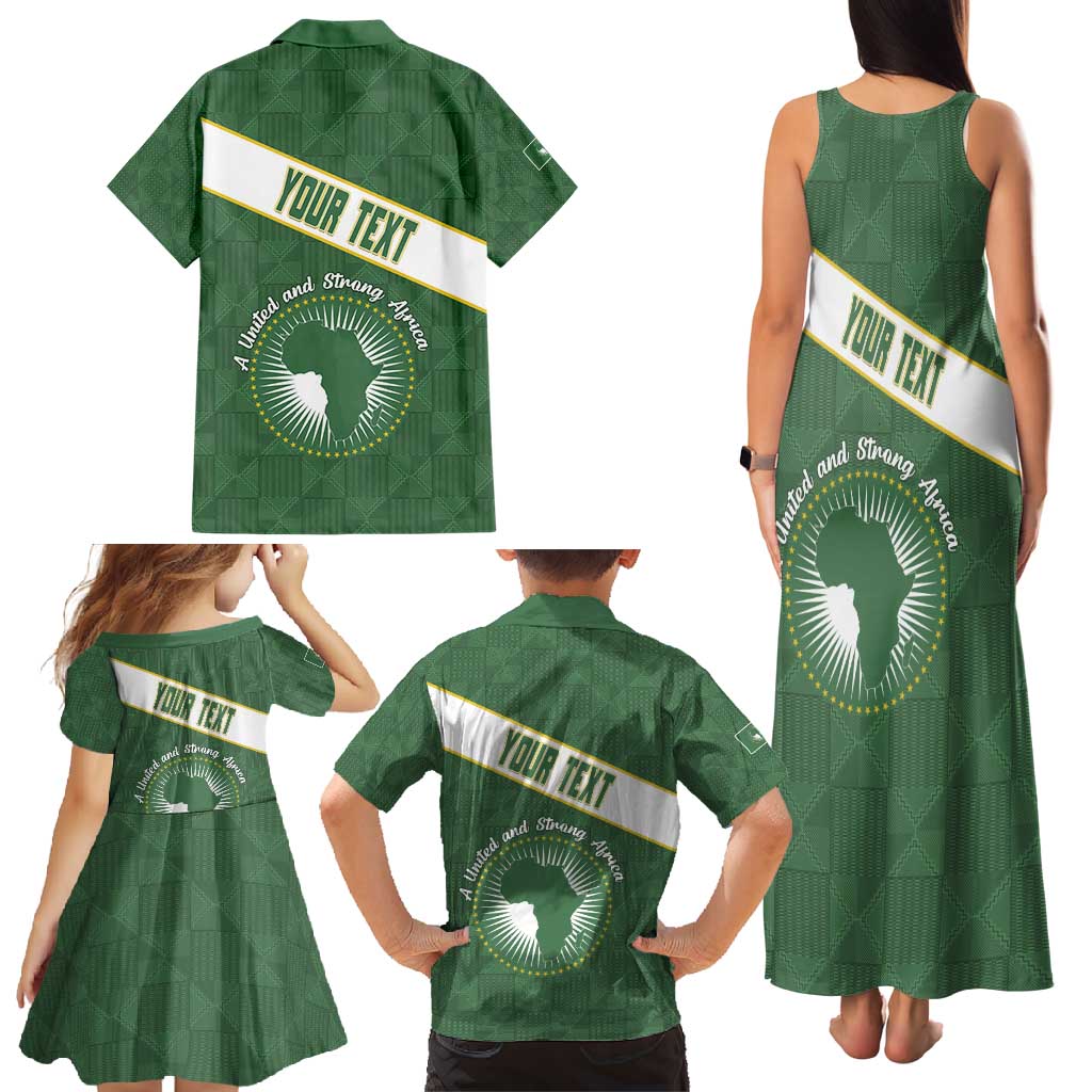 Personalized African Union Day Family Matching Tank Maxi Dress and Hawaiian Shirt Emblem With Kente Pattern - Wonder Print Shop