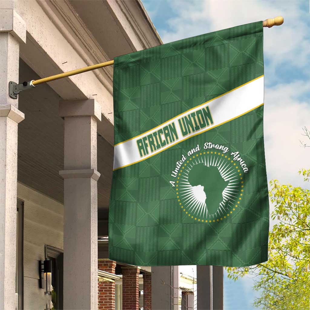 African Union Day Garden Flag Emblem With Kente Pattern - Wonder Print Shop