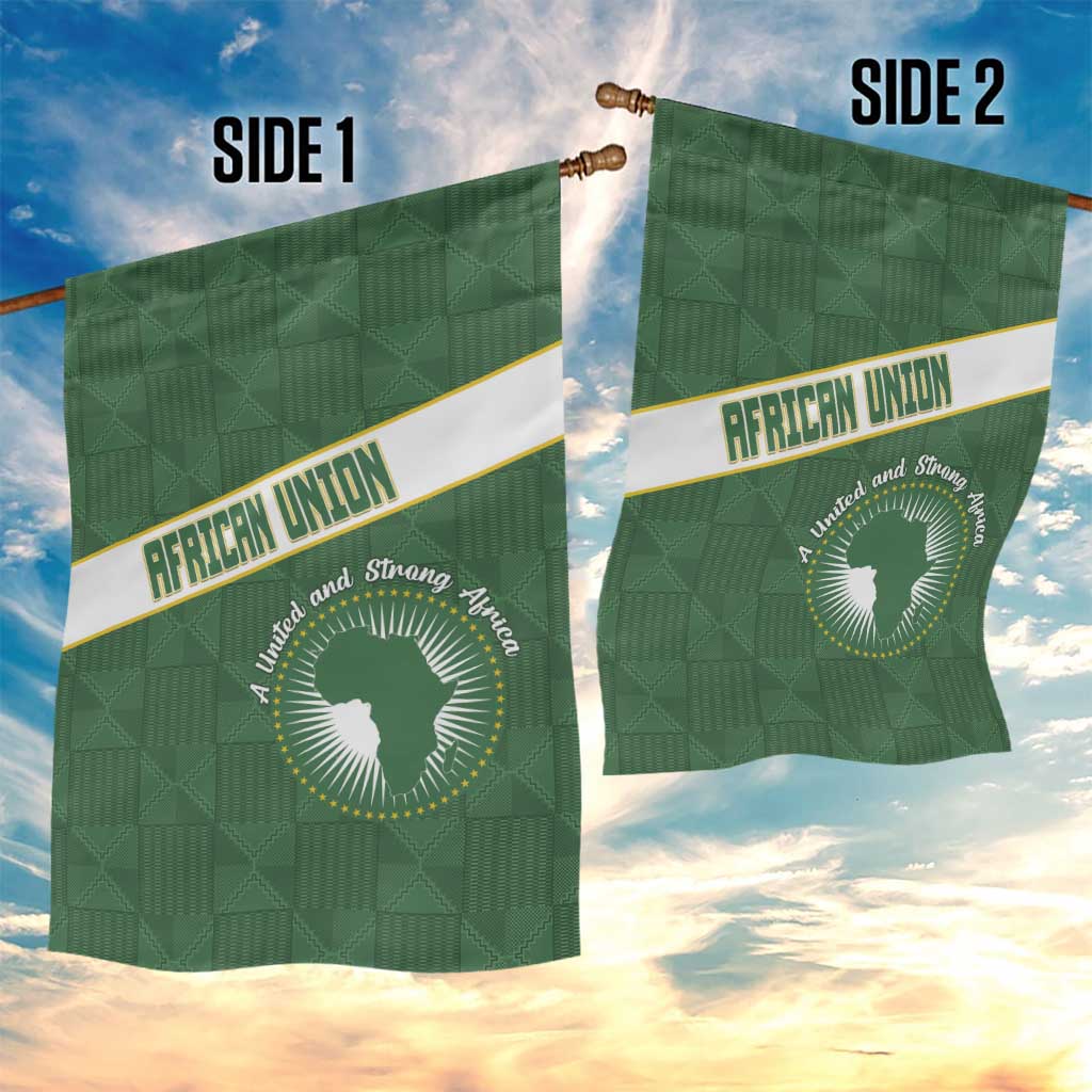 African Union Day Garden Flag Emblem With Kente Pattern - Wonder Print Shop
