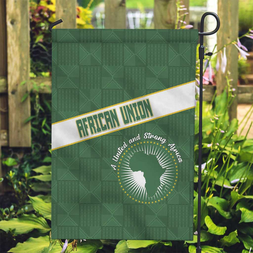 African Union Day Garden Flag Emblem With Kente Pattern - Wonder Print Shop