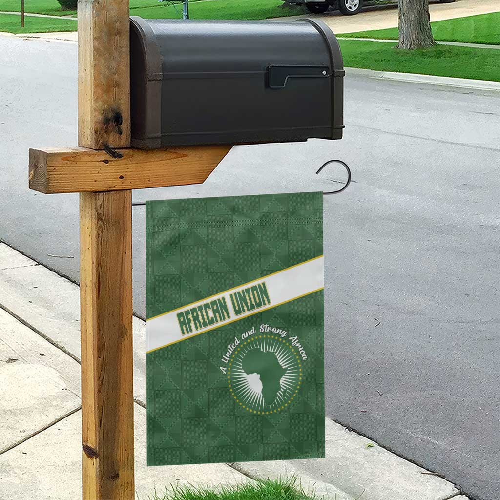 African Union Day Garden Flag Emblem With Kente Pattern - Wonder Print Shop