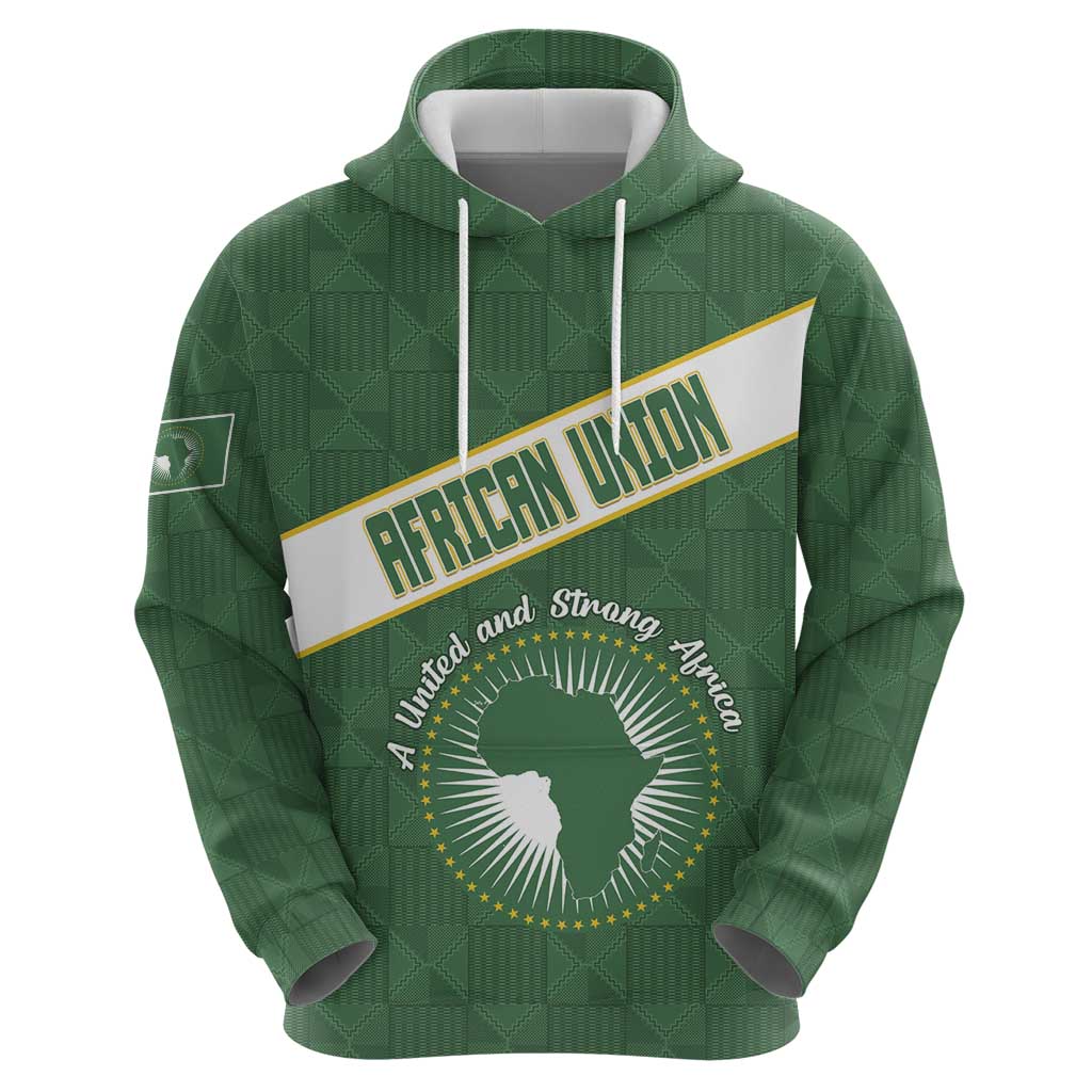 Personalized African Union Day Hoodie Emblem With Kente Pattern - Wonder Print Shop