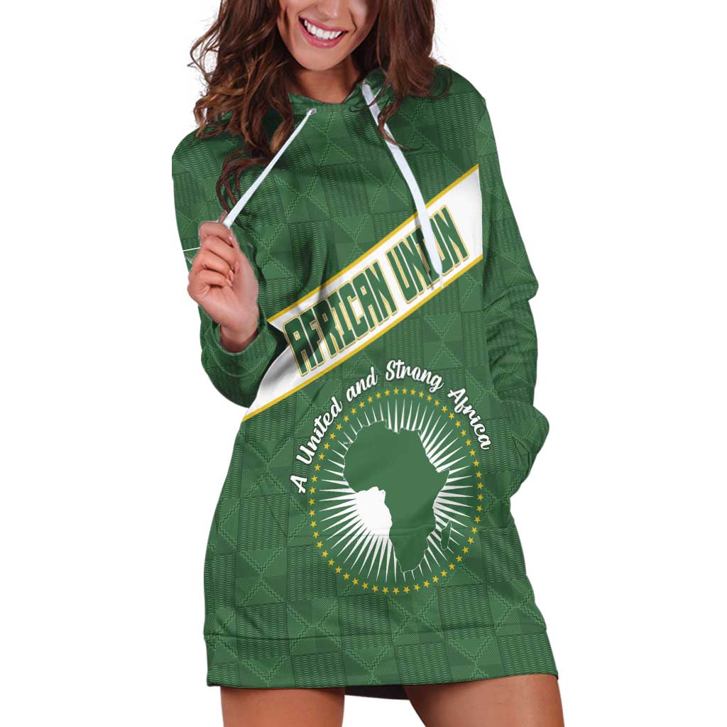 Personalized African Union Day Hoodie Dress Emblem With Kente Pattern - Wonder Print Shop