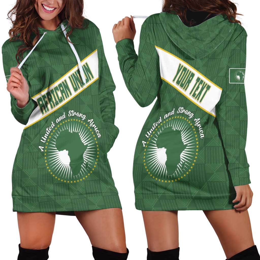 Personalized African Union Day Hoodie Dress Emblem With Kente Pattern - Wonder Print Shop