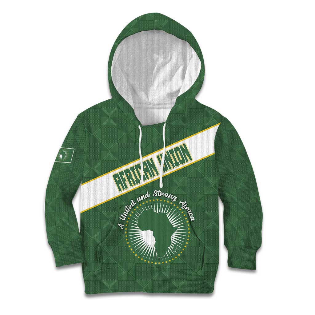 Personalized African Union Day Kid Hoodie Emblem With Kente Pattern - Wonder Print Shop