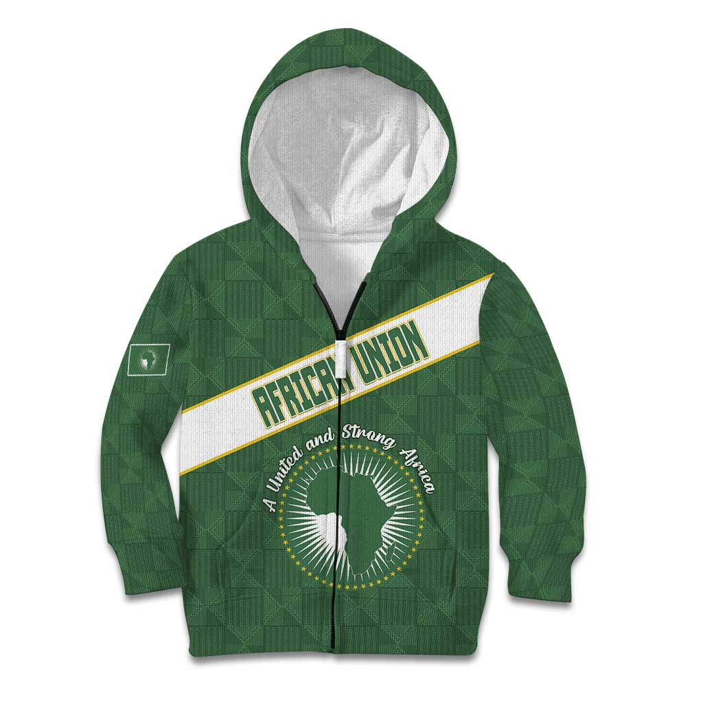 Personalized African Union Day Kid Hoodie Emblem With Kente Pattern - Wonder Print Shop