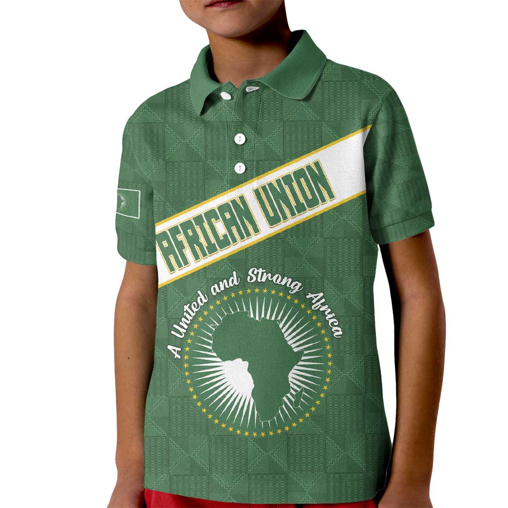 Personalized African Union Day Kid Polo Shirt Emblem With Kente Pattern - Wonder Print Shop