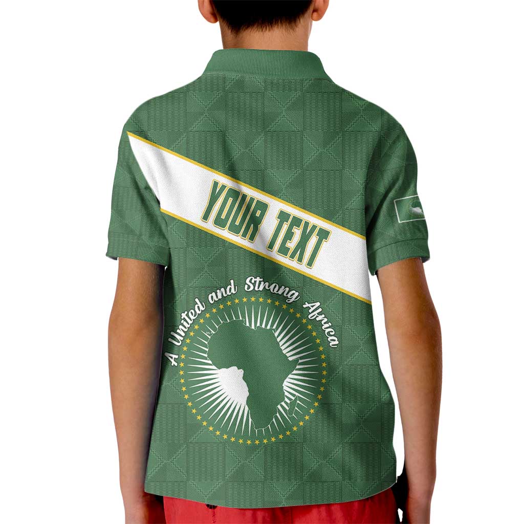 Personalized African Union Day Kid Polo Shirt Emblem With Kente Pattern - Wonder Print Shop