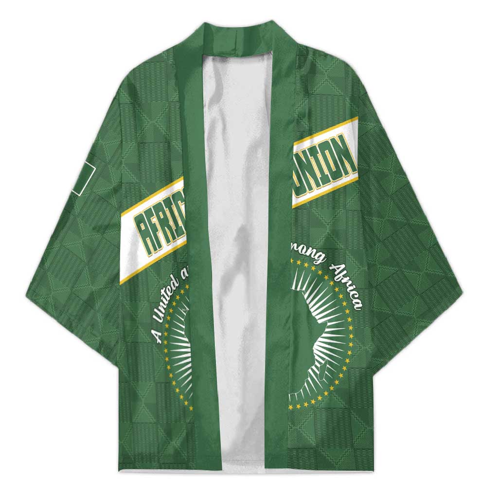 Personalized African Union Day Kimono Emblem With Kente Pattern - Wonder Print Shop