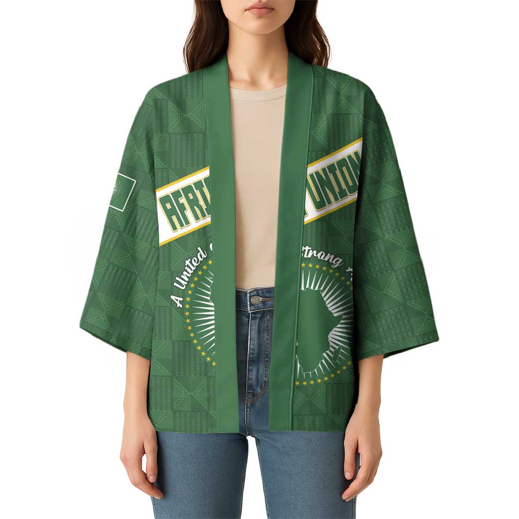 Personalized African Union Day Kimono Emblem With Kente Pattern - Wonder Print Shop
