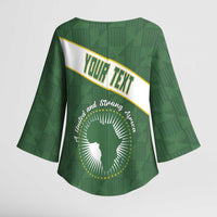 Personalized African Union Day Kimono Sleeve Blouse Emblem With Kente Pattern - Wonder Print Shop
