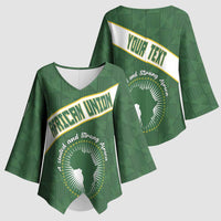 Personalized African Union Day Kimono Sleeve Blouse Emblem With Kente Pattern - Wonder Print Shop