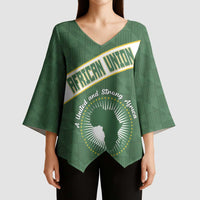 Personalized African Union Day Kimono Sleeve Blouse Emblem With Kente Pattern - Wonder Print Shop