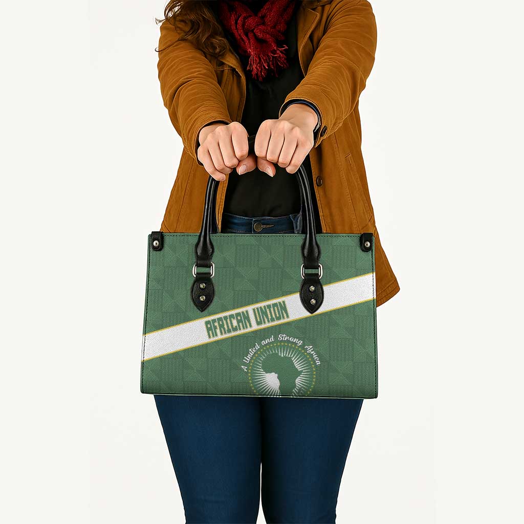 African Union Day Leather Bag Emblem With Kente Pattern - Wonder Print Shop