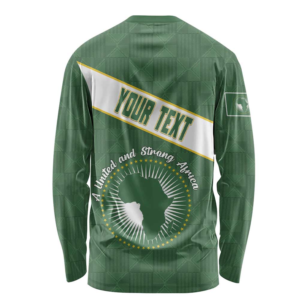 Personalized African Union Day Long Sleeve Shirt Emblem With Kente Pattern - Wonder Print Shop