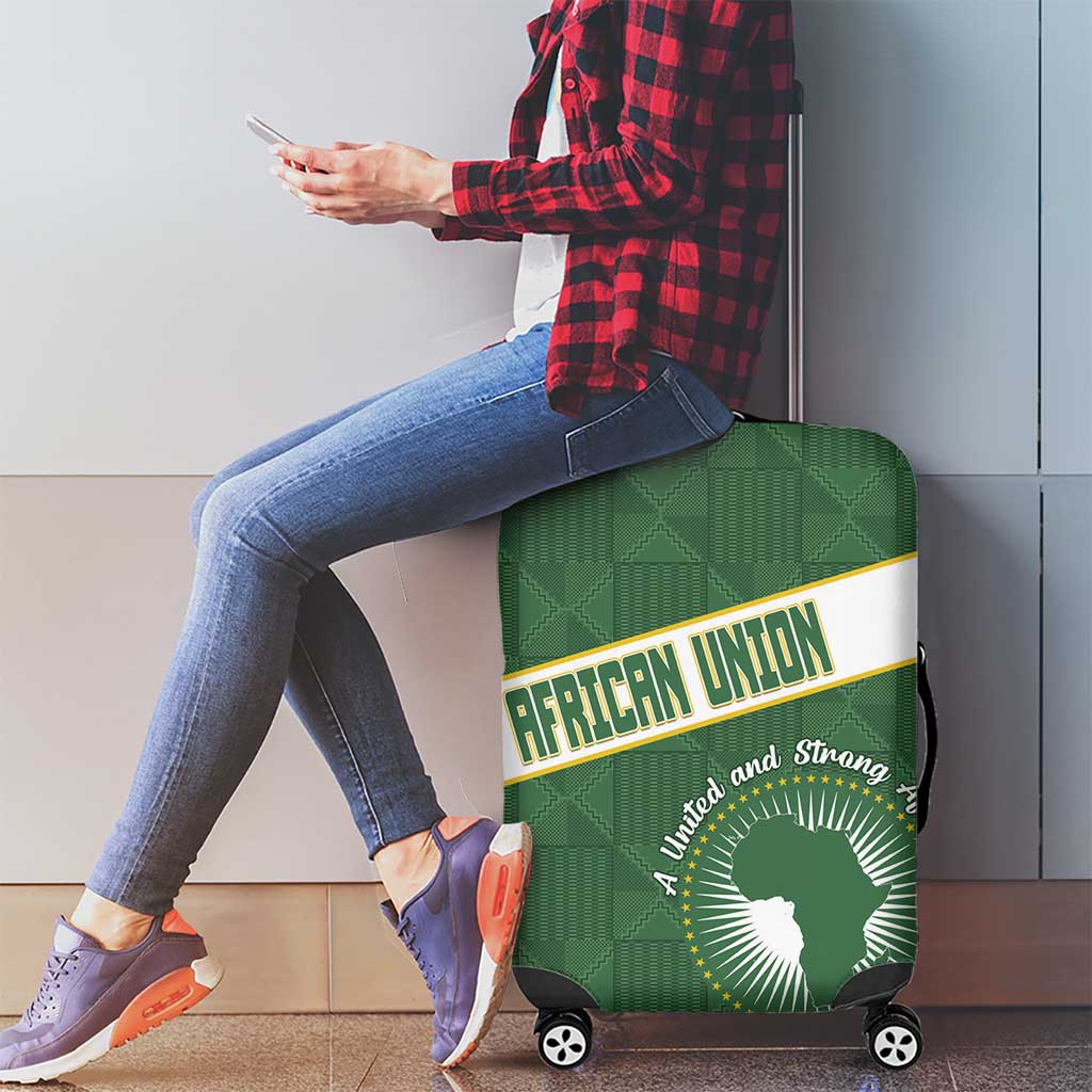 African Union Day Luggage Cover Emblem With Kente Pattern - Wonder Print Shop