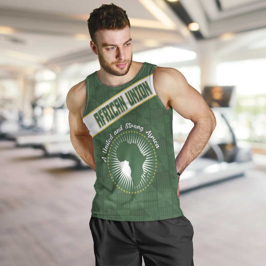 Personalized African Union Day Men Tank Top Emblem With Kente Pattern - Wonder Print Shop