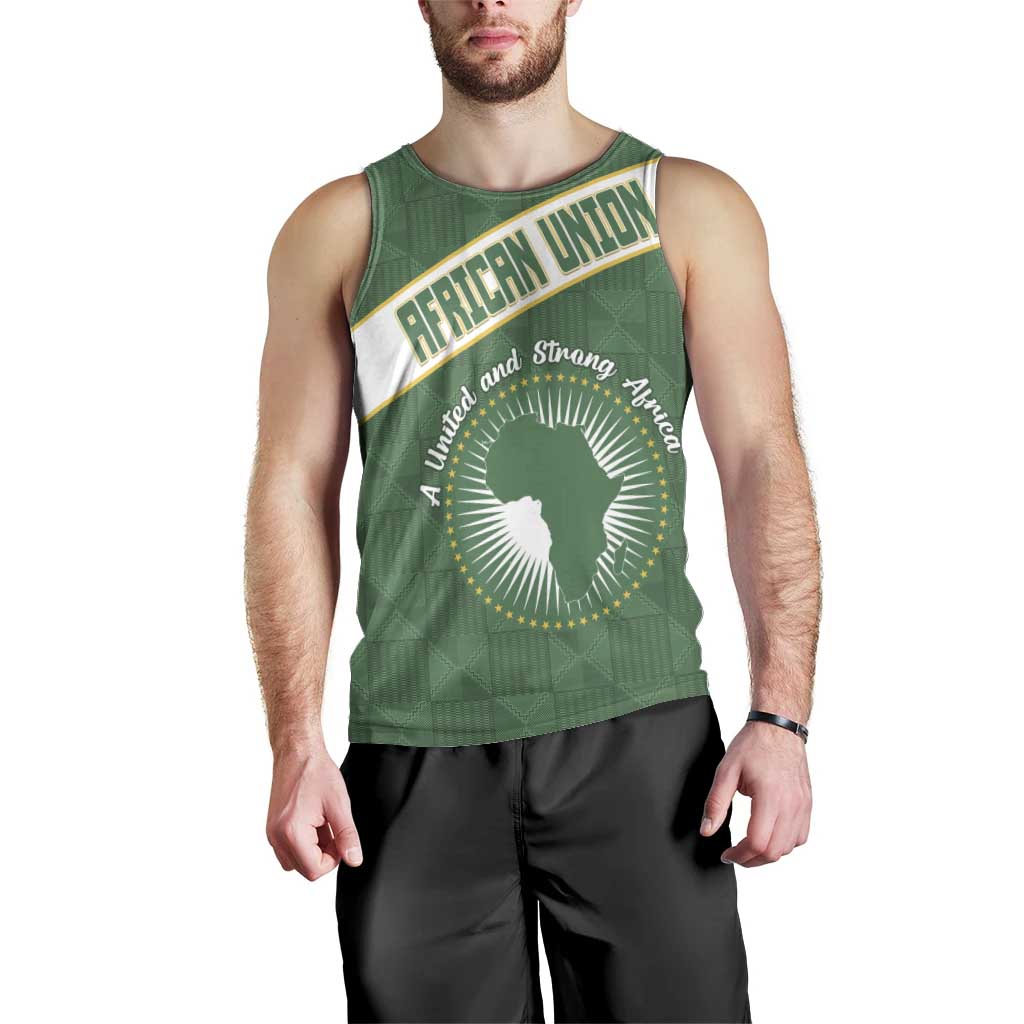 Personalized African Union Day Men Tank Top Emblem With Kente Pattern - Wonder Print Shop