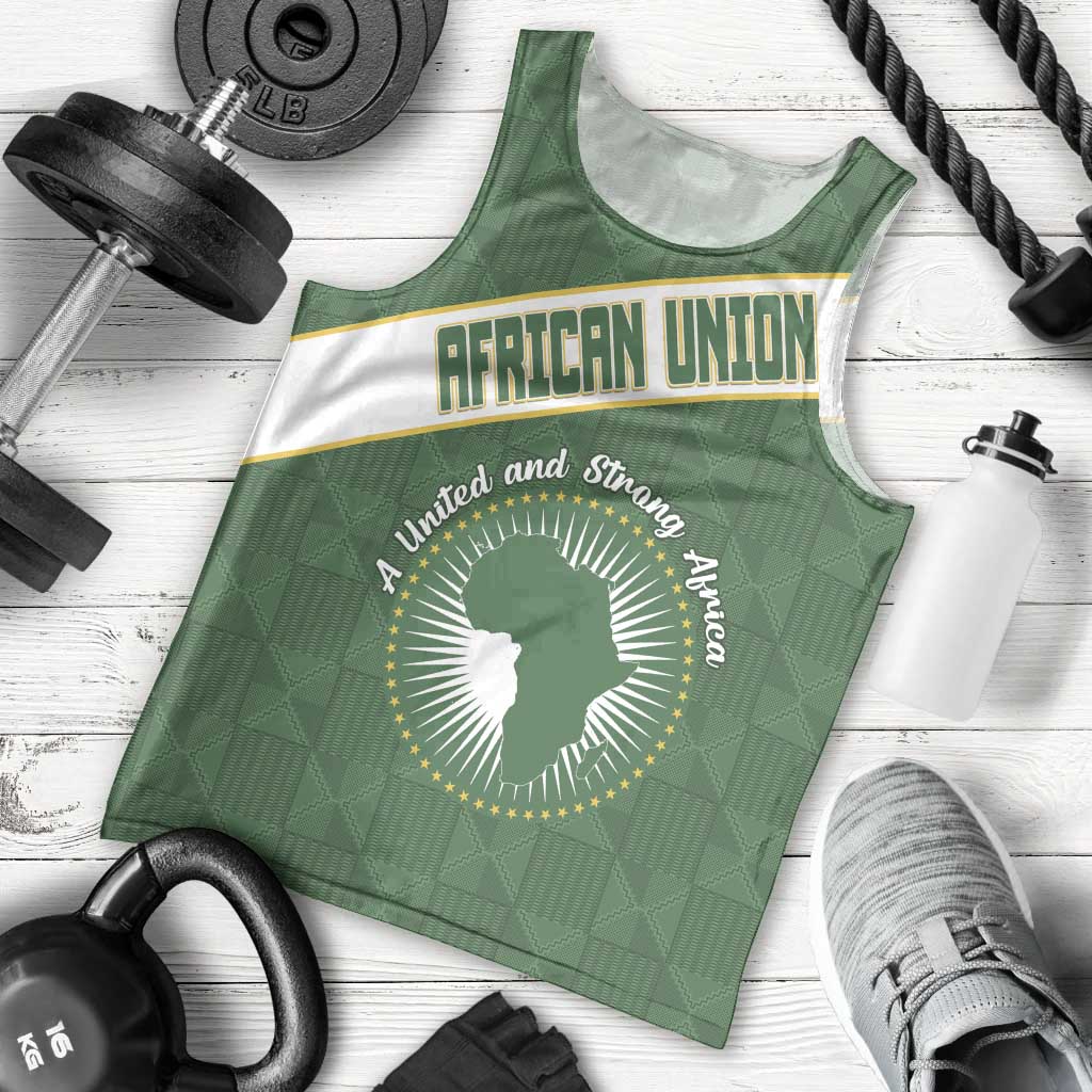 Personalized African Union Day Men Tank Top Emblem With Kente Pattern - Wonder Print Shop