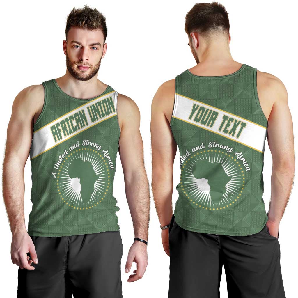 Personalized African Union Day Men Tank Top Emblem With Kente Pattern - Wonder Print Shop