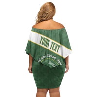 Personalized African Union Day Off Shoulder Short Dress Emblem With Kente Pattern - Wonder Print Shop