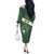 Personalized African Union Day Off The Shoulder Long Sleeve Dress Emblem With Kente Pattern - Wonder Print Shop
