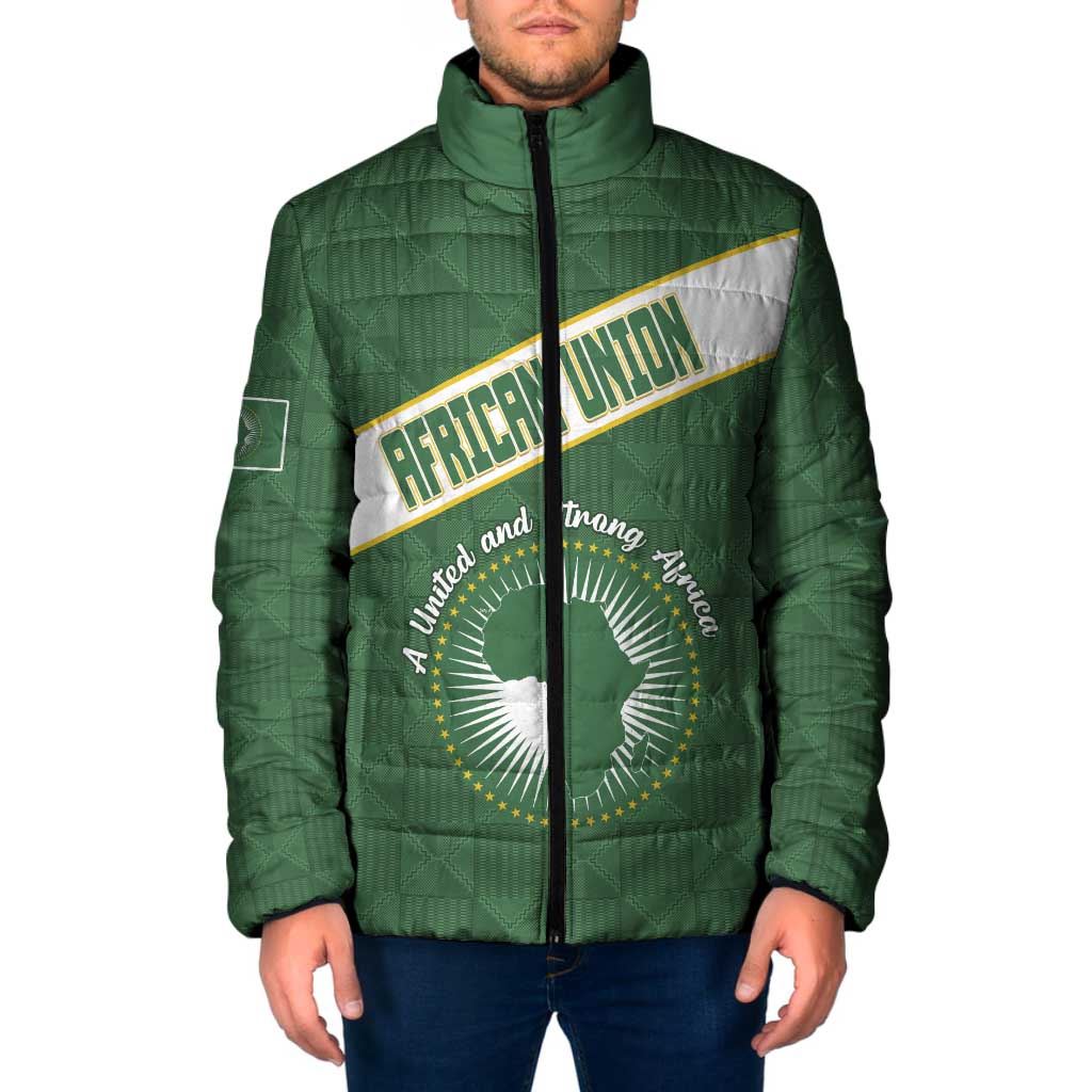 Personalized African Union Day Padded Jacket Emblem With Kente Pattern - Wonder Print Shop
